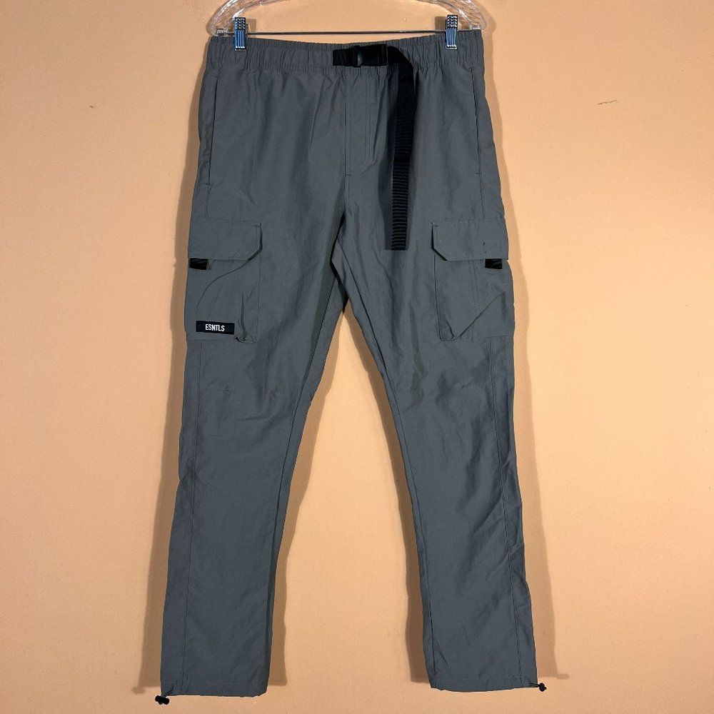 ESNTLS Mens Olive Green Cargo Pants